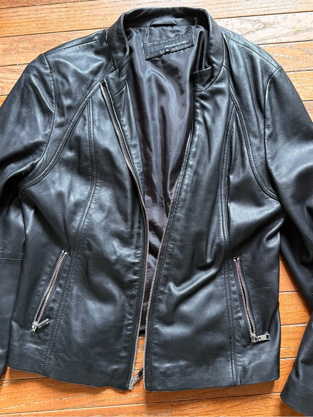 Black Women’s Leather Jacket Meg Scuba - Wilsons Leather